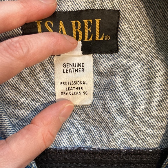 Vintage Isabel Genuine Leather and Denim Women’s Vest - Picture 4 of 8